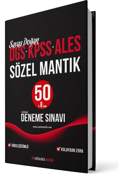 Dijital Hoca Akademi DGS KPSS ALES Sözel Mantık Video Çözümlü 50 Deneme Sınavı