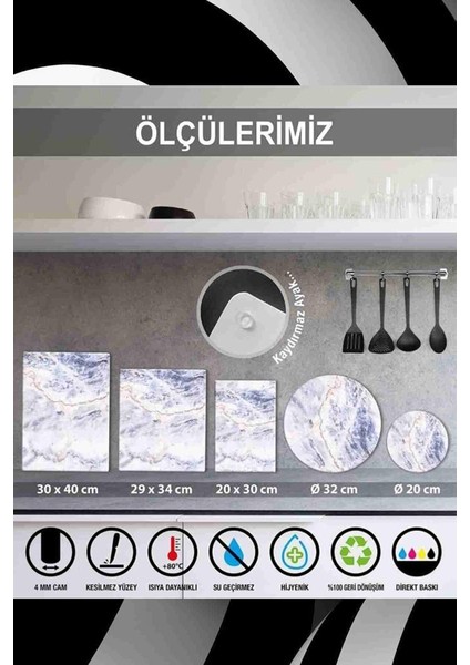 Çap 20 cm Çam Ağacı Desenli Cam Kesim Tablası