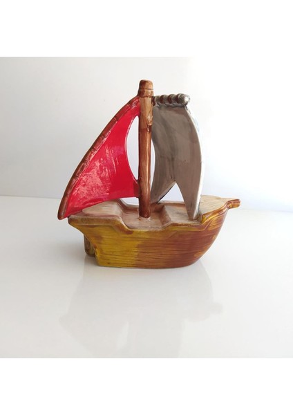 Orta Boy Gemi Biblo Türk Bayraklı Ev Masa Üstü Figür Obje Seramik fiyatları