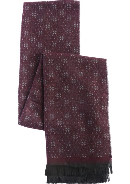 ALTINYILDIZ CLASSICS Erkek Bordo-gri Desenli Örme Atkı