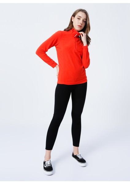 Pace Hz Plr Top Dik Yaka Uzun Kollu Normal Kalıp Düz Kırmızı Kadın Polar Sweatshirt modelleri