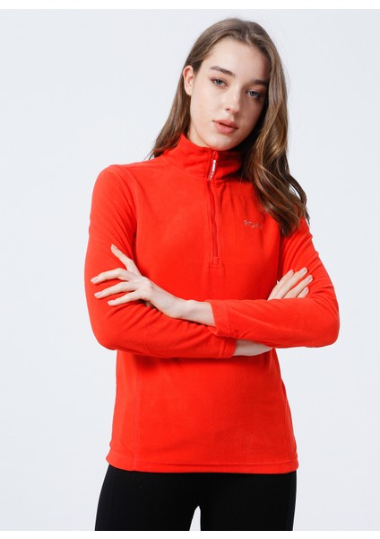 Pace Hz Plr Top Dik Yaka Uzun Kollu Normal Kalıp Düz Kırmızı Kadın Polar Sweatshirt fırsatları