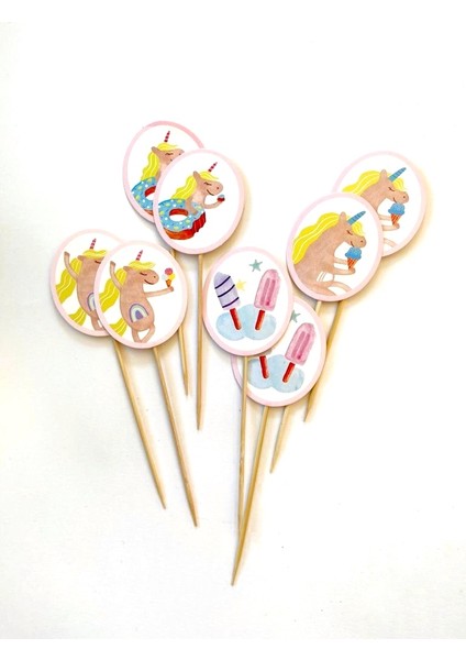 Unicorn Pasta Üstü Süsü 8’li