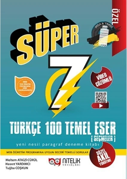 Nitelikli Kültür Yayınları Nitelik Yayınları 7. Sınıf Türkçe 100 Temel Eser Paragraf Deneme Sınavı