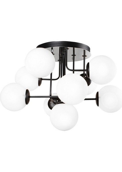 Hazeran 9.lu Siyah Beyaz Glop Camlı Avize modelleri