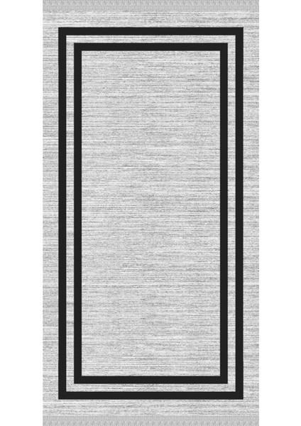 Decoser 8022 Düz Gri Antrasit Yıkanabilir Pamuk Tabanlı Kaymaz Kilim