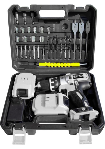 Germany Technology Darbeli 58 V 5 Ah Gri Xr Li-Ion Çift Akülü Şarjlı Vidalama Matkap + Pro Set