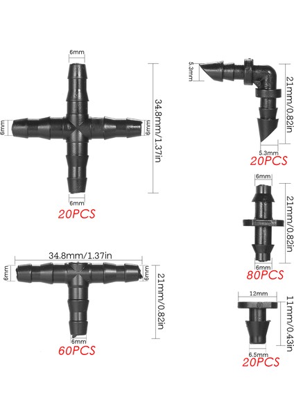 200 Adet Sulama Montaj Kiti Damla Sulama Dikenli Konnektörler (Yurt Dışından)