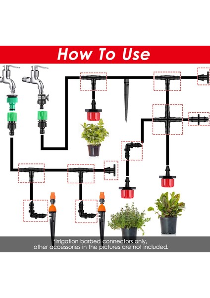 200 Adet Sulama Montaj Kiti Damla Sulama Dikenli Konnektörler (Yurt Dışından)