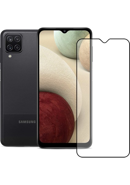 Samsung Galaxy A12 Ekran Koruyucu 9d Temperli Cam - Siyah