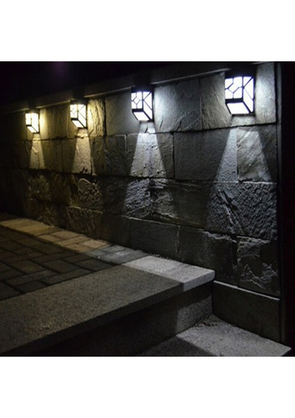 Güneş Enerjili LED Işık Duvar Lambası 2 Leds Güneş (Yurt Dışından)