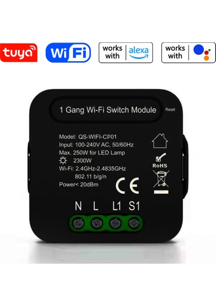 QS-WIFI-CP01 Tuya Wifi Akıllı Anahtar Modülü Akıllı  (Yurt Dışından)