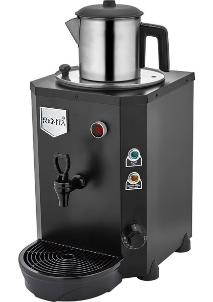 Tek Demlikli Jumbo Çay Makinesi Siyah Renk 7 Lt - DE14