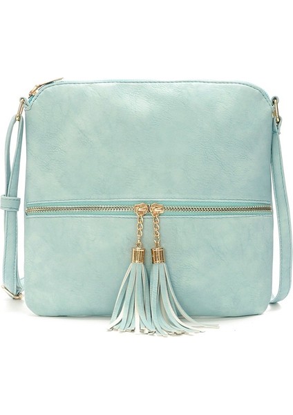 Püsküllü Orta Boy Çapraz Askılı Çanta (Yurt Dışından)