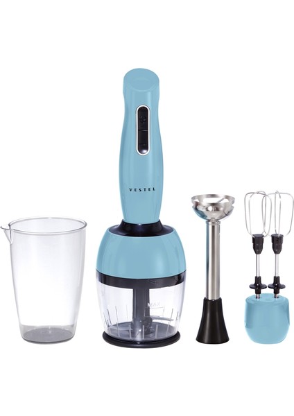 Retro Düş Mavisi El Blender Seti