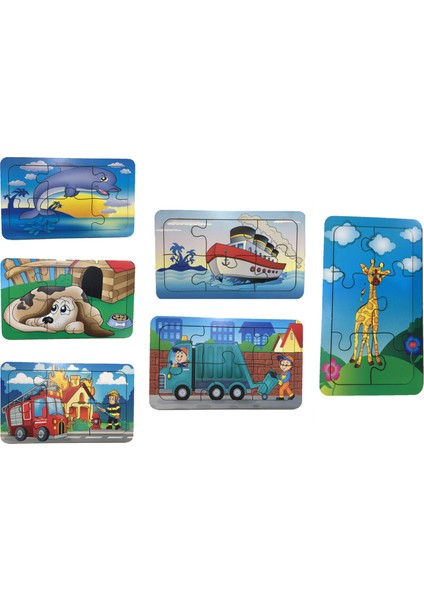 Trendy Toys Ahşap Puzzle Ilk Yapbozum 6 Adet 6 Parçalı 18X11CM