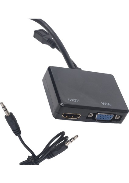 PM-19260 HDMI To VGA + HDMI Splıtter Çevirici Adaptör