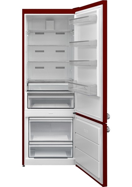 Retro NFK52001 Bordo No-Frost Buzdolabı fiyatları