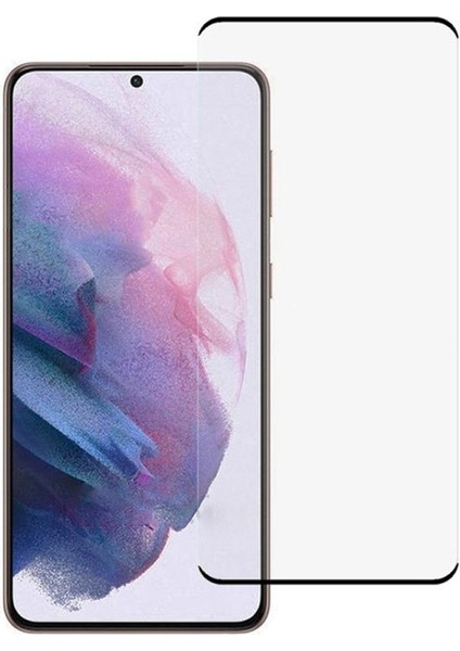 Samsung S21 Ultra 3D Kavisli Tempered Cam Koruma - Siyah