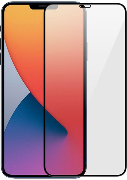 iPhone 12 Tam Kaplayan Çerçeveli Tempered Ekran Koruyucu - Siyah