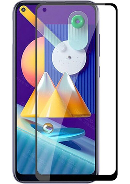 Samsung Galaxy M11 Tam Kaplayan Çerçeveli Tempered Ekran Koruyucu - Siyah