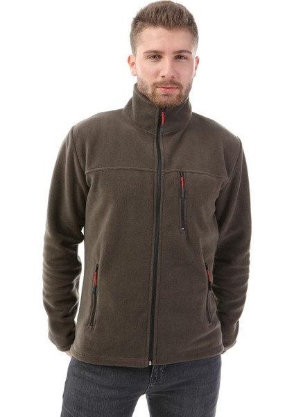 Honest Honest Bato Yaka Tam Fermuarlı Ceket Haki