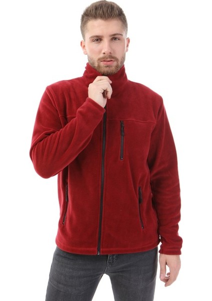 Honest Bato Yaka Tam Fermuarlı Ceket Bordo