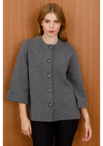 Kadın Dik Yaka Kaban Füme fırsatları