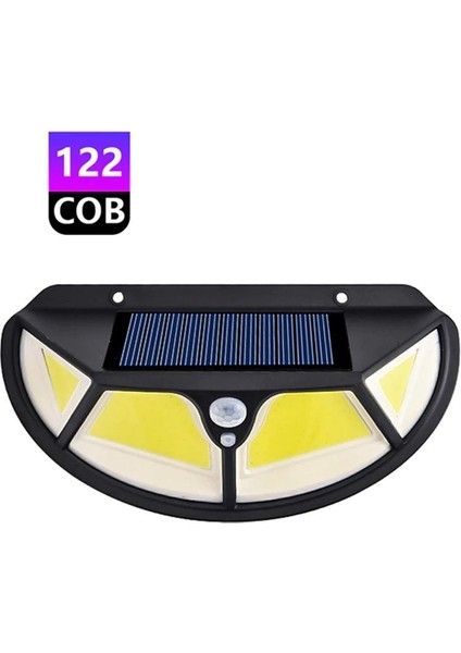 122 Ledli Oval Cob LED Solar Güneş Enerjili Bahçe Lambası Hareket Sensörlü Şarj Olabilen