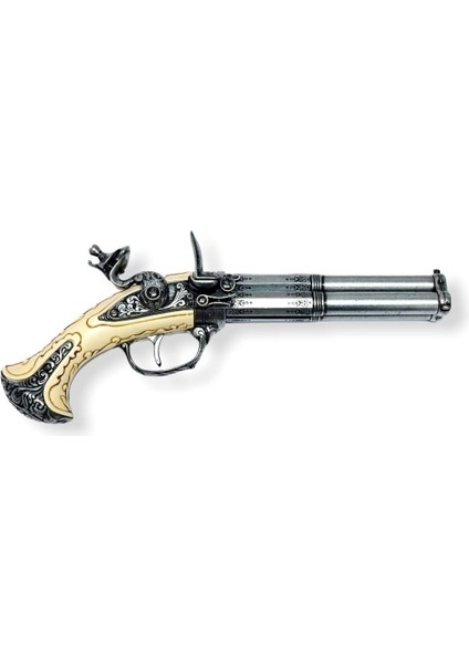 Denix Revolving 3 Barrel Flintlock Pistol, France 18TH. C.