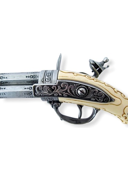 Denix Revolving 3 Barrel Flintlock Pistol, France 18TH. C.
