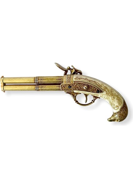 Denix Revolving 2 Barrel Flintlock Pistol, France 18TH. C.