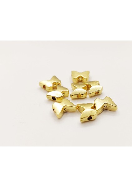 Kelebek Model Bileklik Kolye Halhal Ara Aparatı Gold Kaplaman 10 Adet Takı Malzemeleri