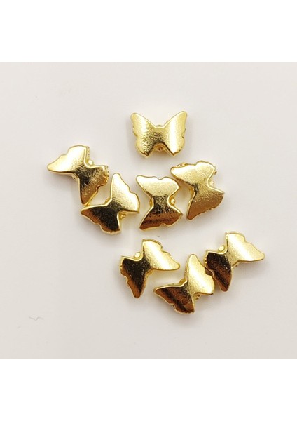 Kelebek Model Bileklik Kolye Halhal Ara Aparatı Gold Kaplaman 10 Adet Takı Malzemeleri