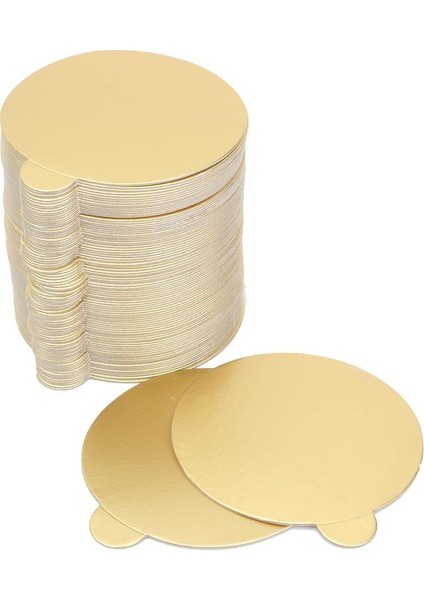 Turta Mendili Pasta Altlığı Gold - Altın Düz Kenarlı Kalın Yuvarlak 24 cm 10 Adet