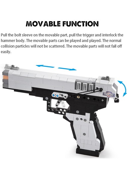 Desert Eagle MK23 Askeri Tüfek 412 Parça Yapı Taşı Oyuncak (Yurt Dışından)