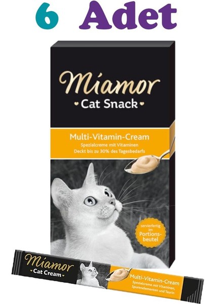 Multi Vitamin Cream Kedi Ödül Maması 15 Gram 6'lı