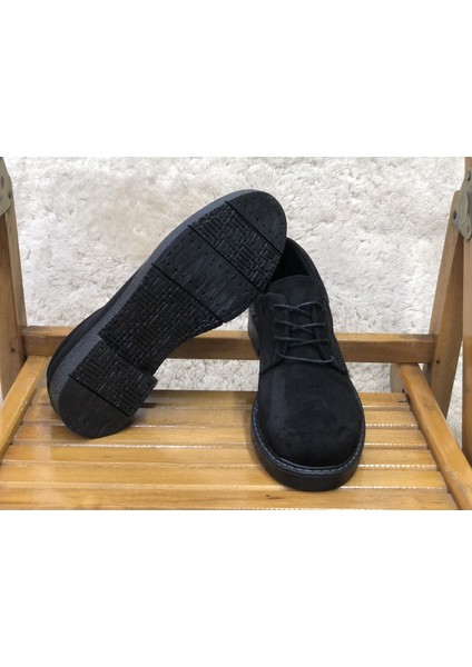 Unisex Ipli Kaymaz Taban Süet Klasik Model Oxfort Ayakkabı