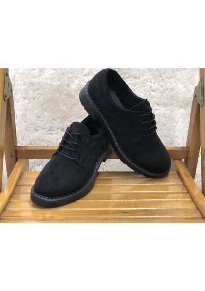 Unisex Ipli Kaymaz Taban Süet Klasik Model Oxfort Ayakkabı