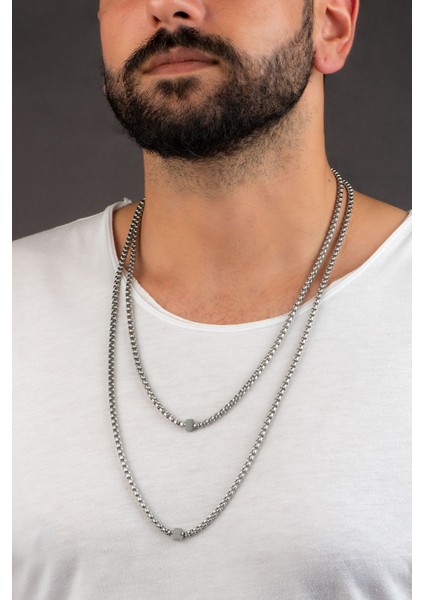 Erkek 75 cm Çelik Zincir Kolye modelleri