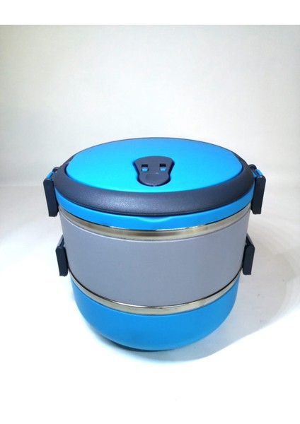 Freshbox 2 Katlı 2 Renkli Sefer Tası Yemek Termosu (Mavi Gri)