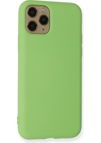 iPhone 11 Pro Kılıf Lansman Içi Kadife Lüx Tasarım Silikon Kapak - Yeşil