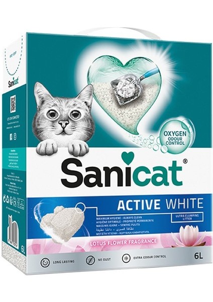Active White Topaklanan Kedi Kumu Lotus Çiçeği Kokulu 6 Lt fiyatları