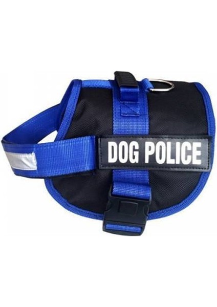 Dog Police Büyük Köpek Göğüs Tasması Mavi