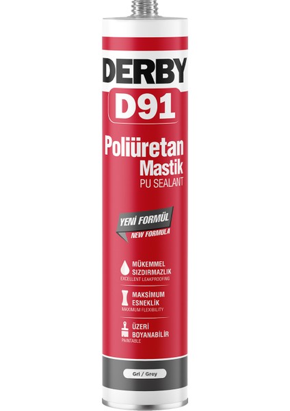 D91 Poliüretan Mastik Gri 280ml