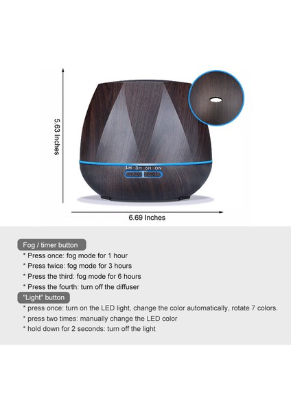 550 ml Uzaktan Kumandalı Büyük Kapasiteli Hava Nemlendirici Siyah (Yurt Dışından) modelleri