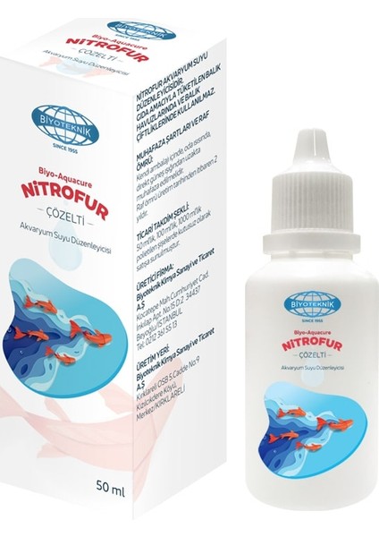 Biyoteknik Biyo-Aquacure Nitrofur Akvaryum Suyu Düzenleyici 50 ml