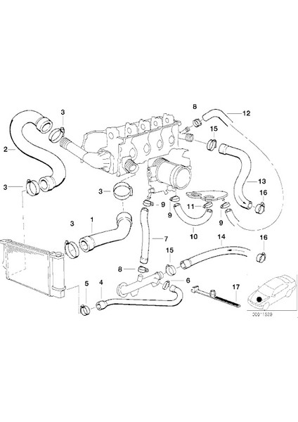 Bmw E34 E36 M43 Uyumlu Motor Su Hortumu 11531739559 fiyatları