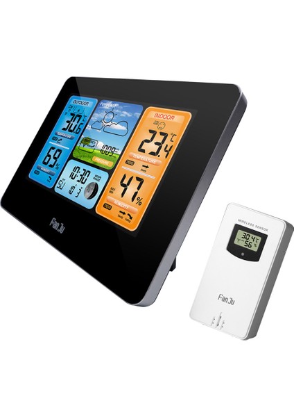 FJ3373 Çok Fonksiyonlu Dijital Termometre - Siyah (Yurt Dışından)