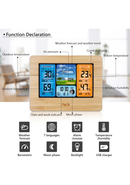 FJ3373 Çok Fonksiyonlu Dijital Termometre - Siyah (Yurt Dışından) fırsatları